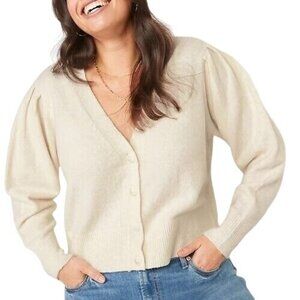 Old Navy Cardigan Plus Size 3X Knit Wool Blend Cream 764473 Cozy Textured Button